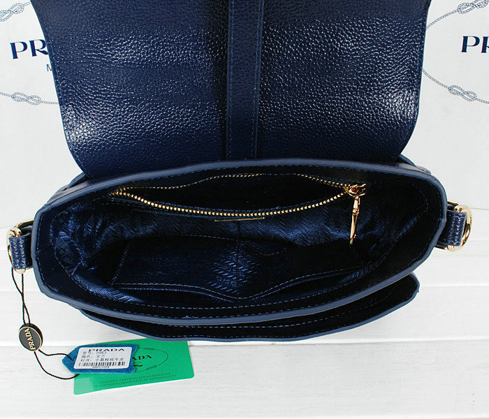 2014 Prada calfskin flap bag BN0963 royalblue - Click Image to Close